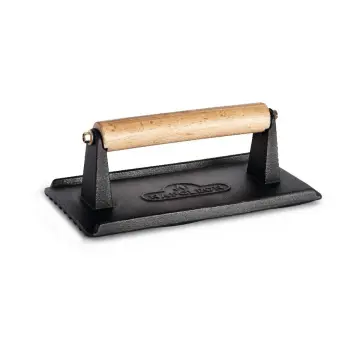 Victoria Cast Iron Bacon Press / Meat Weight with Wood Handle