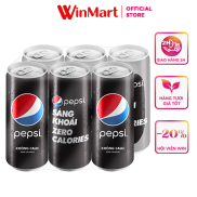 Siêu thị WinMart - Lốc 6 lon nước giải khát không calo PEPSI lon 330ml