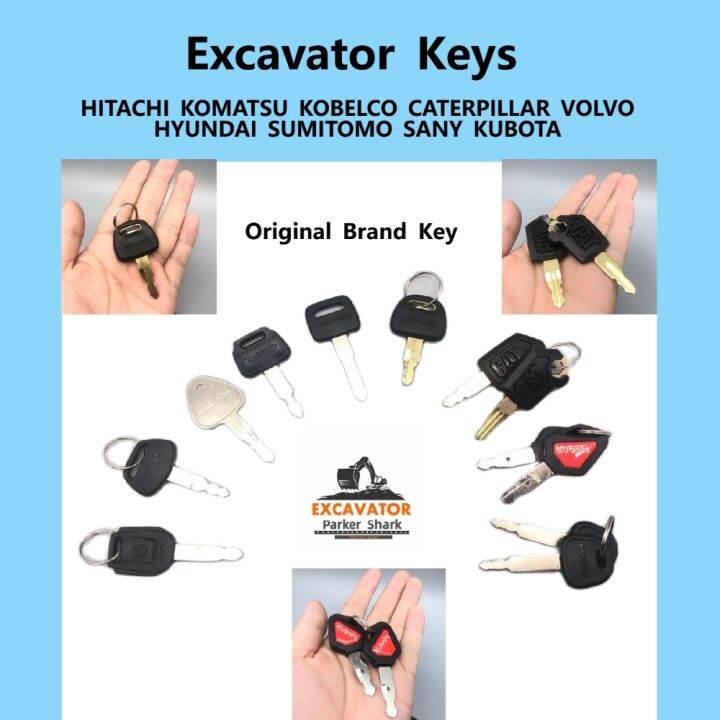 Excavator key Hitachi Komatsu Kobelco Caterpillar Kubota Volvo Sany