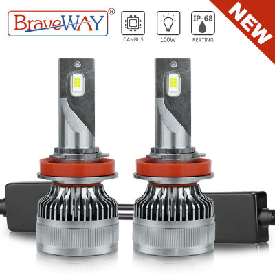 BraveWAY [ NEW] H1 H4 LED H7 H11 Headlight Bulbs HB39005 HB49006 H7 LED Canbus Car Lamps Fog Light 12V 100W 6000K 20000LM
