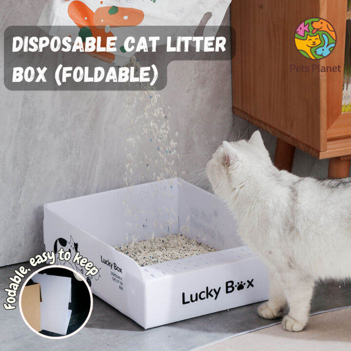 Disposable Cat Litter Box Travel Convenient Collapsible Cat Litter