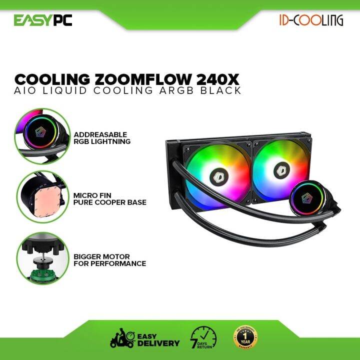 ID Cooling Zoomflow 240X AIO Liquid Cooling ARGB Intel AMD Compatible ...