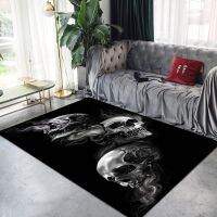 Home Decor Pattern Mat Rectangular Skull Carpet Black Anti-Slip Carpet Decorative Floor Mat 120x160cm alfombra de piso