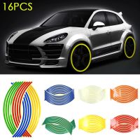 【JH】16pcs Strips Wheel Stickers Decals 18inch Reflective Rim Tape Bike Motorcycle Car Tapes Styling JAN88