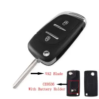 Keyyou Fob Ce0536ดัดแปลง Btons เปลือก Kunci Remote Mobil พลิกสำหรับเปอโยต์107 206 207 307 308 407 308 607กุญแจ Va2/ใบมีด Hu83