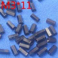 M3x11 black 1 pcs Nylon 11mm Hex Female-Female Standoff Spacer Threaded Hexagonal Spacer Plastic Standoff Spacer high-quality