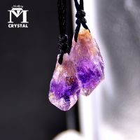 Natural Purple Quartz Amethysts Pendant Brazil crystal stone point Reiki Healing Pendulum Fashion Necklace Jewelry gift