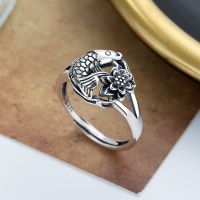 [COD] lotus koi ring womens trendy ins every year with surplus index finger fashion old carp open