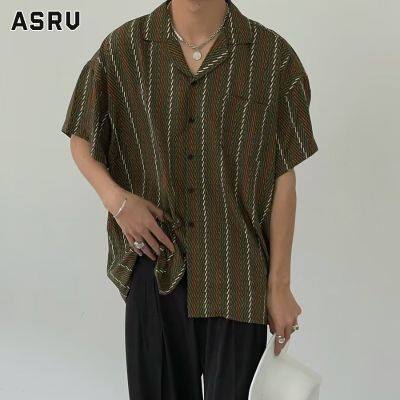 ASRV เสื้อเชิ้ตชาย เสื้อเชิ้ตผู้ชาย เสื้อเชิ้ตลำลองชาย shirts for men เชิ้ตผู้ชาย เสื้อเชิ้ตลำลองเสื้อแขนสั้นเสื้อฤดูร้อนญี่ปุ่นเสื้อคอวีมีสไตล์ใหม่ผู้ชาย