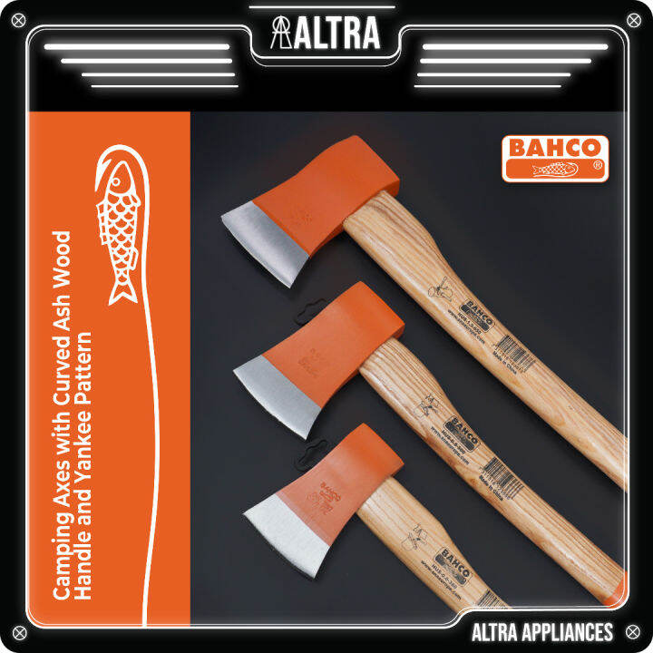 BAHCO Heavy Duty Axe / Kapak - Curved Ash Wood Handle and Yankee ...