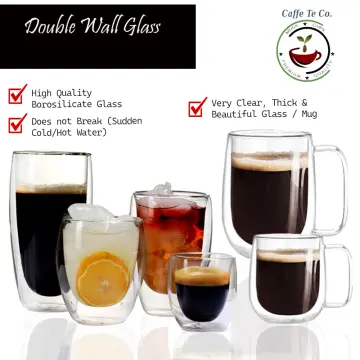 Aesthetic Glass Cups | Double Layer Glass Cups High Borosilicate Heat