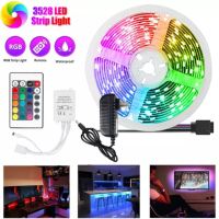 ชุดไฟ LED Strip light รุ่น 3528 / 5050 RGB ชนิดสลับสี พร้อมรีโมทย์ และ Adapter 12W 5 เมตร กันน้ำ ทนแดด ต่อสายกันได้ ไฟตกแต่งห้อง Newmobile