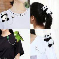 blg Cute Plush Dinosaur Panda Brooch Charms Cartoon Animal Badges Pin Coat Bag Accessories for Women Men Kids 【JULY】