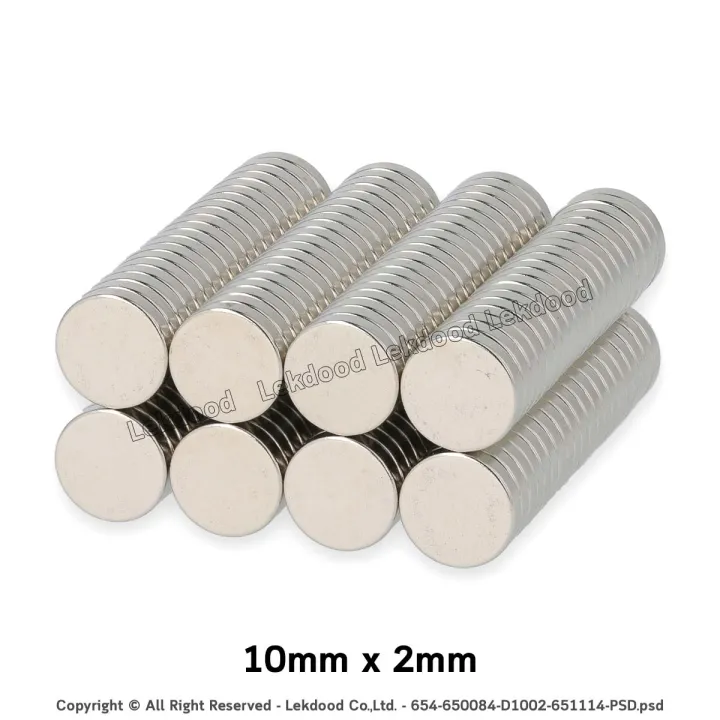 10mm x 2mm แม่เหล็กแรงสูง นีโอไดเมียม D1002 | Lazada.co.th