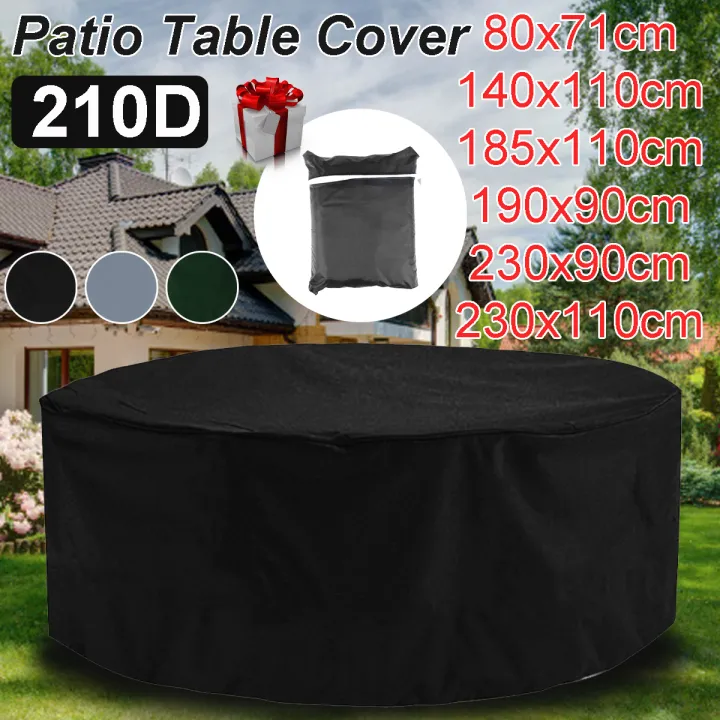 210d Round Patio Furniture Cover Outdoor Table Waterproof Garden Chair Set Oxford Cloth Dining Protector For With Storage Bag 210d Round Patio Furniture Cover, Round Garden Table Protector Cover