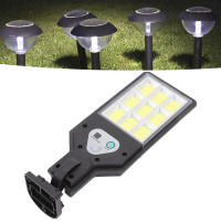 ไฟถนนพลังงานแสงอาทิตย์ LED 9COB Body Sensing IP65 โคมไฟถนนกลางแจ้งกันน้ำสำหรับลานสนามหญ้าสวนทางเดิน