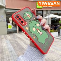 YIWESAN เคสสำหรับ VIVO Y20 Y20i Y20s Y12s Y20 2021 Y11s Y12A Y20T Y20S เมตร Y20S เคสลายการ์ตูนไดโนเสาร์มีเกล็ดน้ำแข็งบางแข็งขอบเคสนิ่มใส่โทรศัพท์เคสป้องกันทนแรงกระแทกซิลิโคนเลนส์กล้องถ่ายรูป