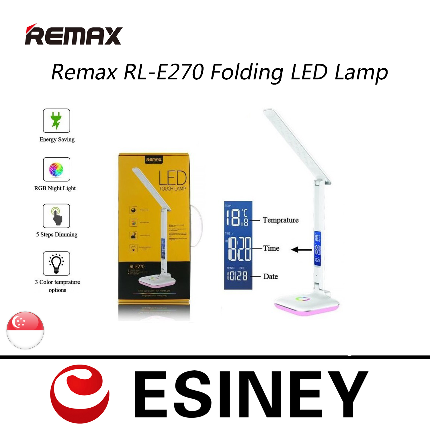 Touch Remax RL-E270 Folding LED Touch-Sensitive Control Desk Lamp Dimmable 6W 