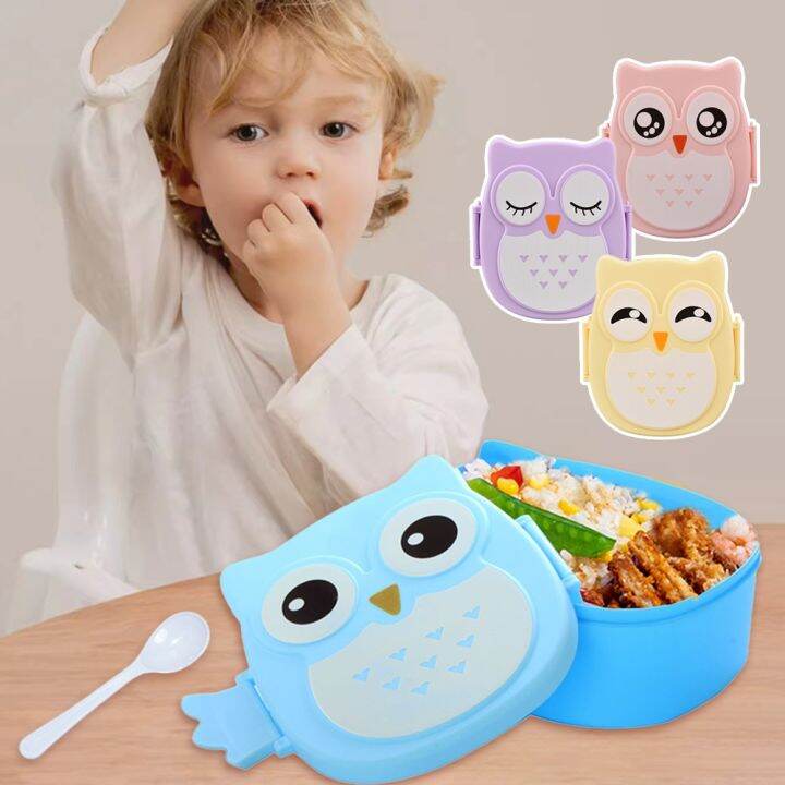 Lakoe Cute Lunch Box Owl Shape Plastic Food Storage for Kids | Lazada PH