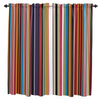 Mexico Style Colorful Stripes Window Curtains for Bedroom Modern Living Room Backdrop Curtain Kitchen Short Curtain