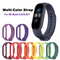 สายนาฬิกา Mi band 7 ซิลิโคน สีสันสดใส TPU สำหรับ Xiaomi Mi Band 3 4 5 6