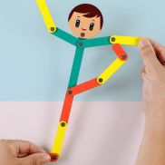 Haoxi Montessori que diêm người đàn ông đồ chơi pose thẻ phù hợp với học