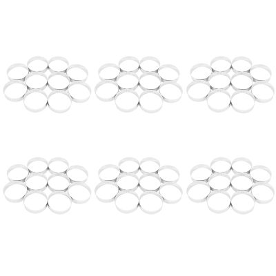 60 Pcs Circular Stainless Steel Tart Ring Tower Pie Cake Mould Baking Tools Perforated Cake Mousse Ring,8cm