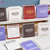 Soul 2023 Mini Desktop Calendar Simple Solid Color Daily Scheduler Table Planner Organizer For Home Office School