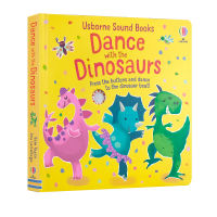 Original English picture book Usborne sound books dance with the dinosaurs cardboard pronunciation Book Childrens English Enlightenment cognitive word story picture book touch perception hole book