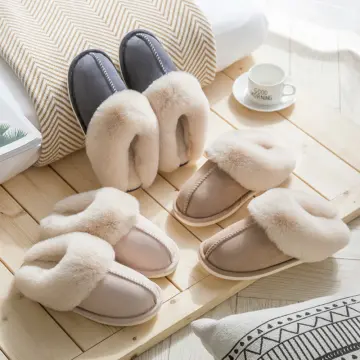 Furry clearance heel slippers