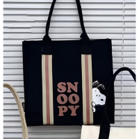 ?กระเป๋าใส่ของส่วนตัว Snoopy Peanuts มาใหม่ ทรงหิ้ว ผ้าแคนวาสหนา ขนาด 34×33×10 cm