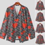 Áo cánh hippy cổ chữ V nam hiệu incerun in cổ điển Áo Sơ Mi Áo cardigan