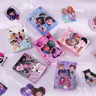 50 Pcs Kawaii Stickers Pack Sweet Cartoon Anime Hand Account Diary Material Decoration Spice Girls Aesthetic Character Modeling