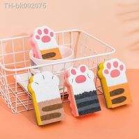 ✺ 3 Pcs/set Reusable Dishwashing Brushes Cute Cartoon Cat Paw Cleaning Sponge Pan Pot Dish Clean Sponge Household Cleaning Tools