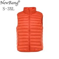 NewBang Brand Mens Waistcoat Ultra Light Down Vest Men Lightweight Waterproof Sleeveless White Duck Down Male Slim Gilet