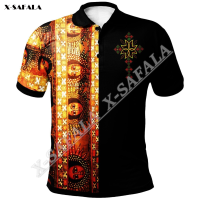 Angel cross Ethiopia United 3D printing men polo POLO shirt color short sleeve stream wear casual high class material tee Ops