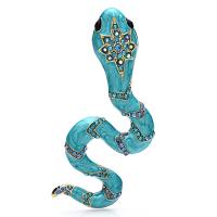 【YF】◊۩  Wuli baby Luxury Snake Brooches 3-color Enamel Rhinestone Office Brooch Pins Gifts