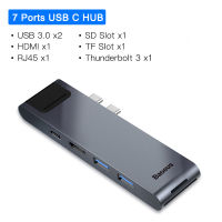 Baseus USB C HUB USB HUB to USB 3.0 HDMI-compatible Adapter for MacBook Pro Air HUB TB 3 Dock RJ45 USB Splitter Dual Type C HUB