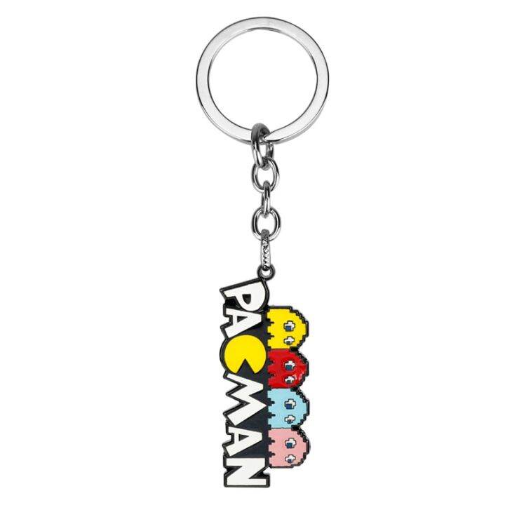 classic-game-jewelry-pacman-keychain-enamel-metal-key-ring-women-men-funny-trinket-key-chains-pendant-keyfob-gift-key-chains