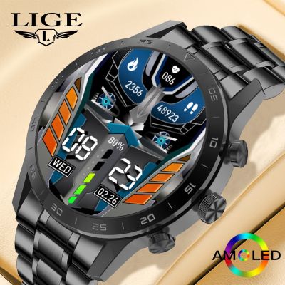 ZZOOI LIGE 2022 New Wireless Charging Sport Smart Watch Bluetooth call Steel Smartwatch Men Watches Fitness Bracelet For Android Apple