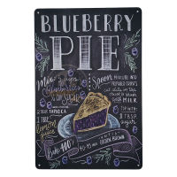 ป้ายสังกะสีวินเทจ วิธีทำ BlueBerry Pie, ขนาด 20x30 ซม