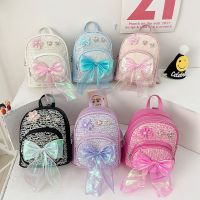 Korean version of childrens bag cartoon cute baby kindergarten school bag trendy fashion sequined girls backpack casual 【APR】