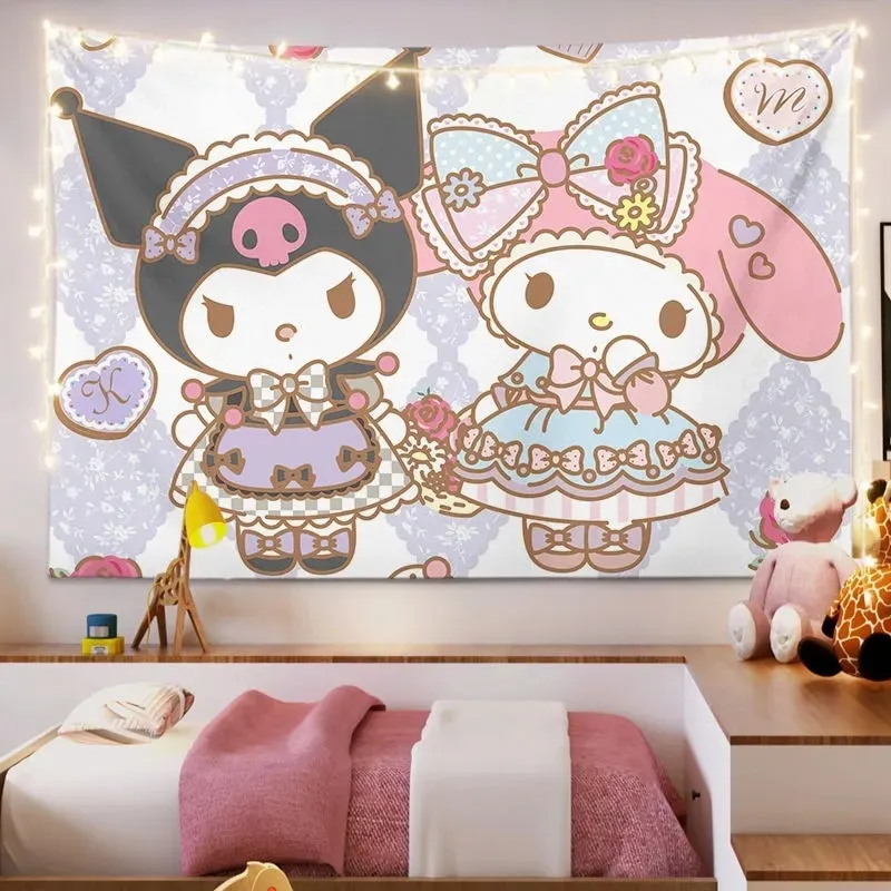 AA18-Kawaii Sanrio Hello Kitty Tapestry My Melody Cinnamoroll ...