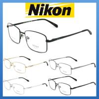 Nikon แว่นตารุ่น 1402 กรอบเต็ม Rectangle ทรงสี่เหลี่ยมผืนผ้า ขาสปริง วัสดุ อลูมิเนียม (สำหรับตัดเลนส์) Full frame Eyeglass Spring legs Aluminium material Eyewear Top Glasses ทางร้านเรามีบริการรับตัดเลนส์