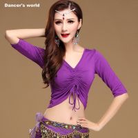 【cw】 dance top women T shirt lady belly half sleeves clothes MLXL 【hot】