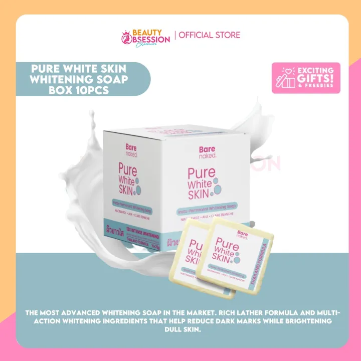 Pure White Skin Insta-Permanent Bleaching Soap | BOX = 10pcs | Lazada PH