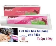 Gel tiêu hóa búi lông cho Mèo Bioline Hairball Solution Cat Grass Recipe