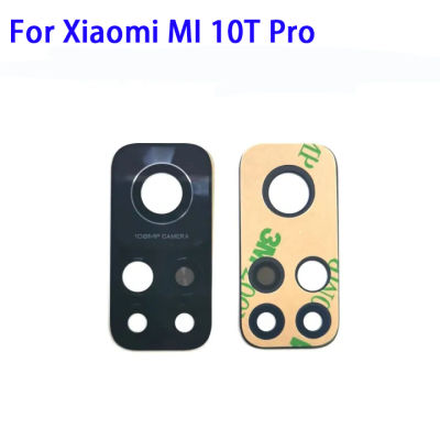 Xiaomi MI 10T 10T Pro 10Tpro กระจกกล้องถ่ายรูปหลังใหม่พร้อมสติกเกอร์กาวฝาปิดเลนส์