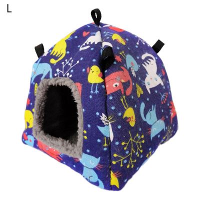 นกแขวนเปลญวนฤดูหนาว Warm Nest Plush เต็นท์ Hideout Snuggle Hut Sleep สำหรับ Play &amp; Rest สำหรับ Parrot Hamster Christm