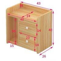 ตู้ข้างเตียง พร้อมลิ้นชัก ชั้นวางของ ขาวล้วน โต๊ะข้างเตียง table15